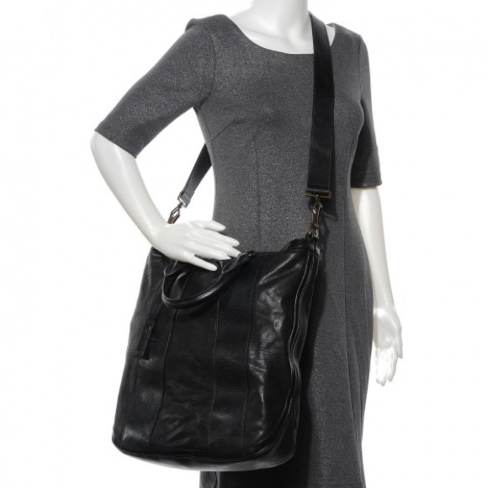 NWT BURBERRY Vintage Washed Leather Medium Bonington Tote Black - Picture 2 of 11